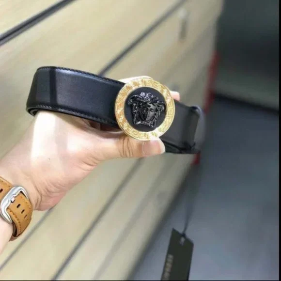 Versace | Accessories | Versace Black Leather Gold Medallion  display picture 3